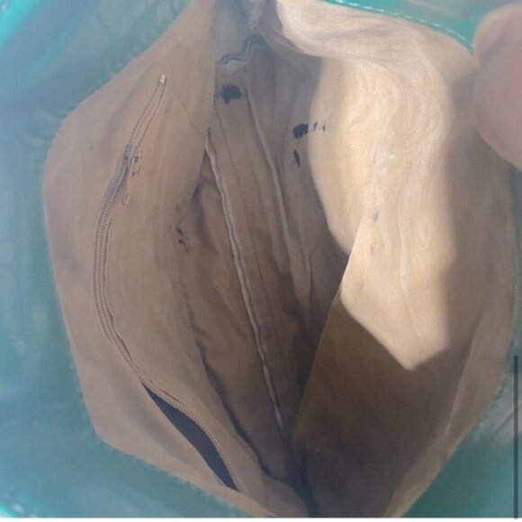 Vintage Green Leather Cross Body Bag Purse - Picture 8 of 11